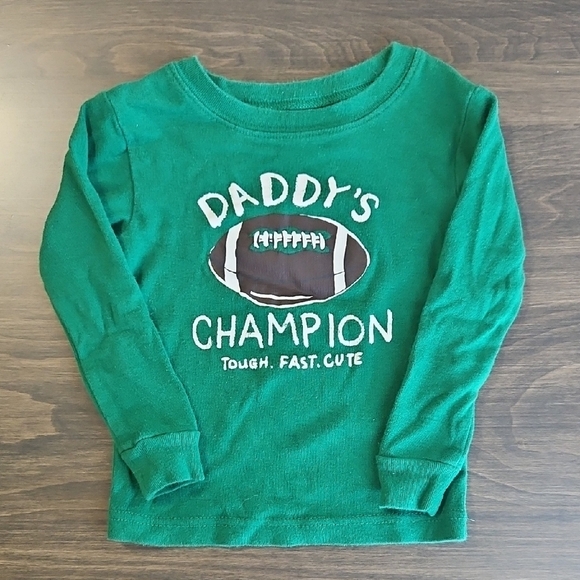 Carter's Green "Daddy's Champion" Football Pajama Set 24M - Picture 4 of 10